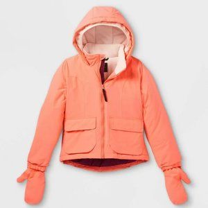 NEW! Girls Cold Weather Winter Jacket Coat w/ Hood & Gloves - All in Motion